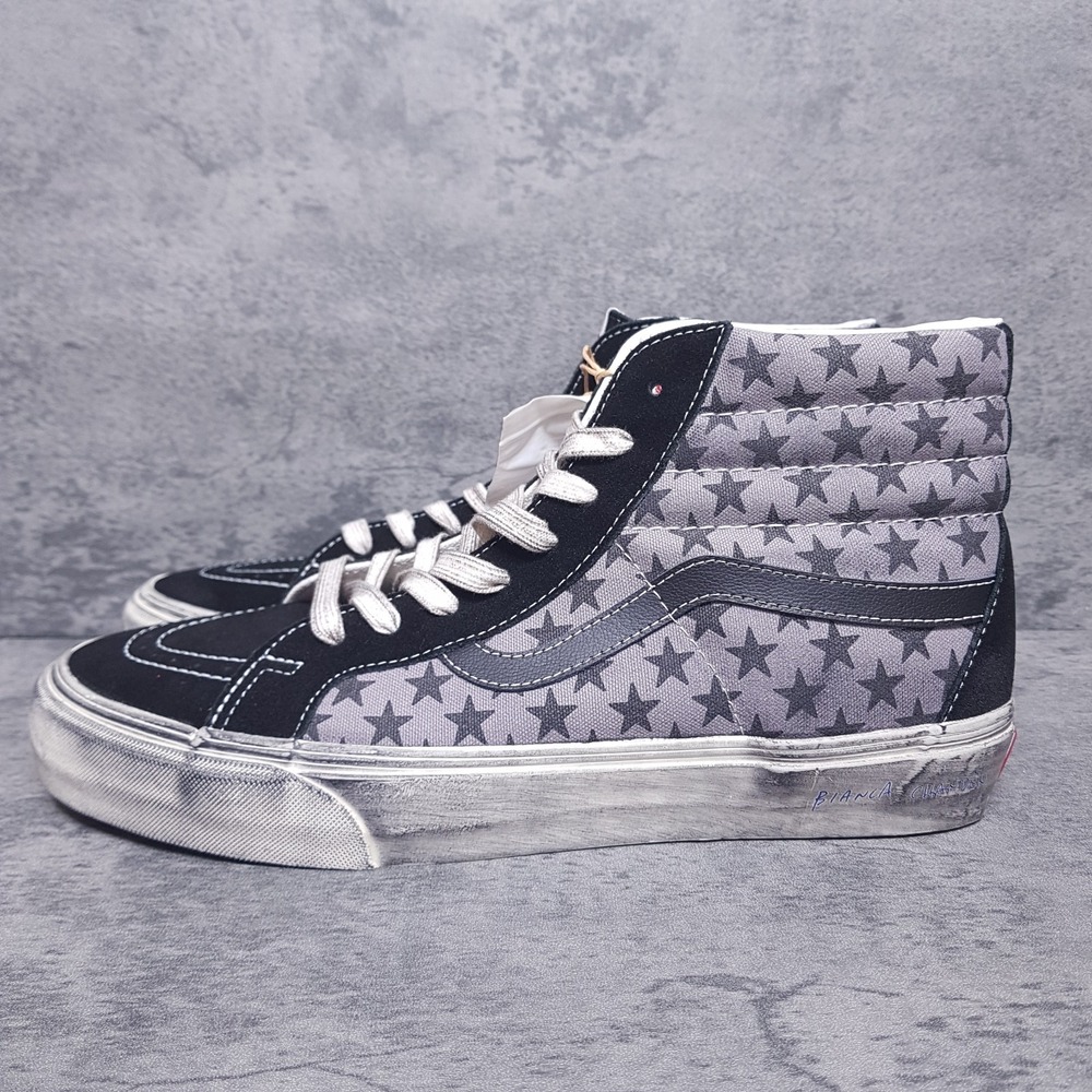VANS Vault OG Bianca Chandon Sk8-Hi LX Distressed Skate Shoes Mens 7 Womens 8.5